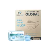Khẩu trang y tế 4 lớp Global mask màu xanh